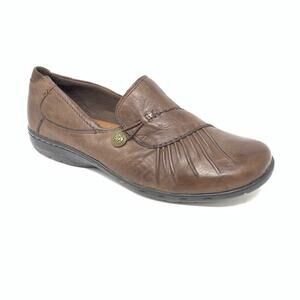 Cobb Hill Paulette Bark Brown Slip On Leather Casual Comfort Shoe Size 8W